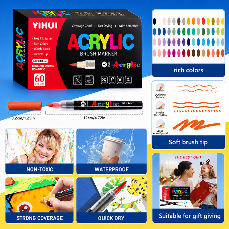12-60 Colors Acrylic Paint Mar - Embroidery Egg review and price