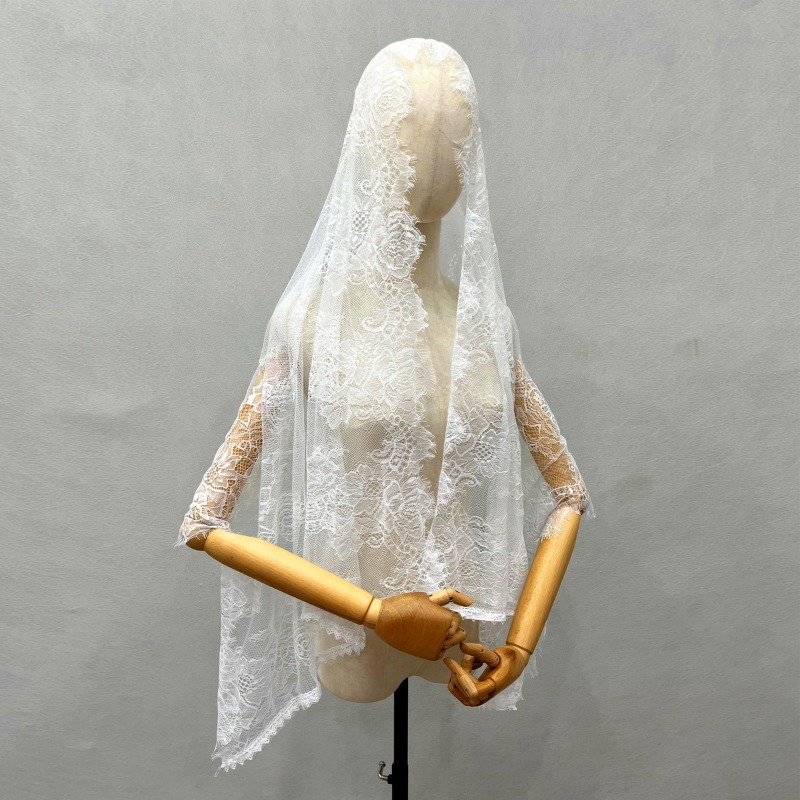 New Elegant Lace Scarf Hollow  - Embroidery Veil review and price