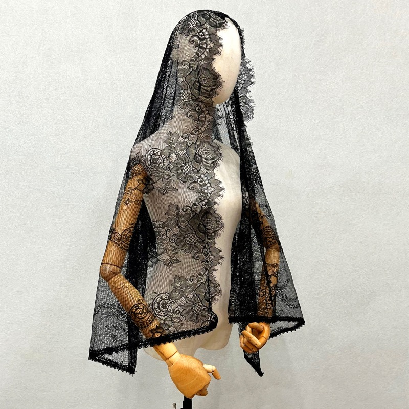 New Elegant Lace Scarf Hollow  - Embroidery Veil review and price