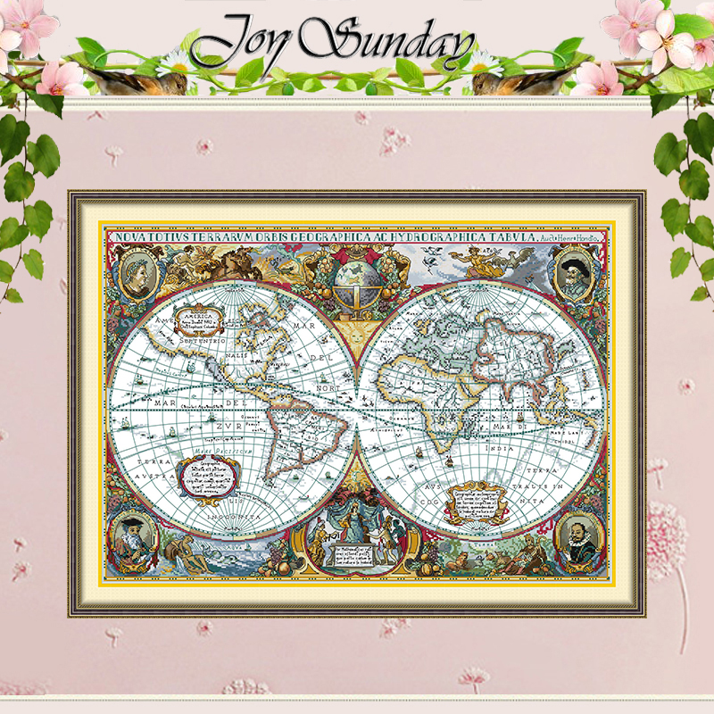 World Map Patterns Counted Cro - Embroidery Job review and price