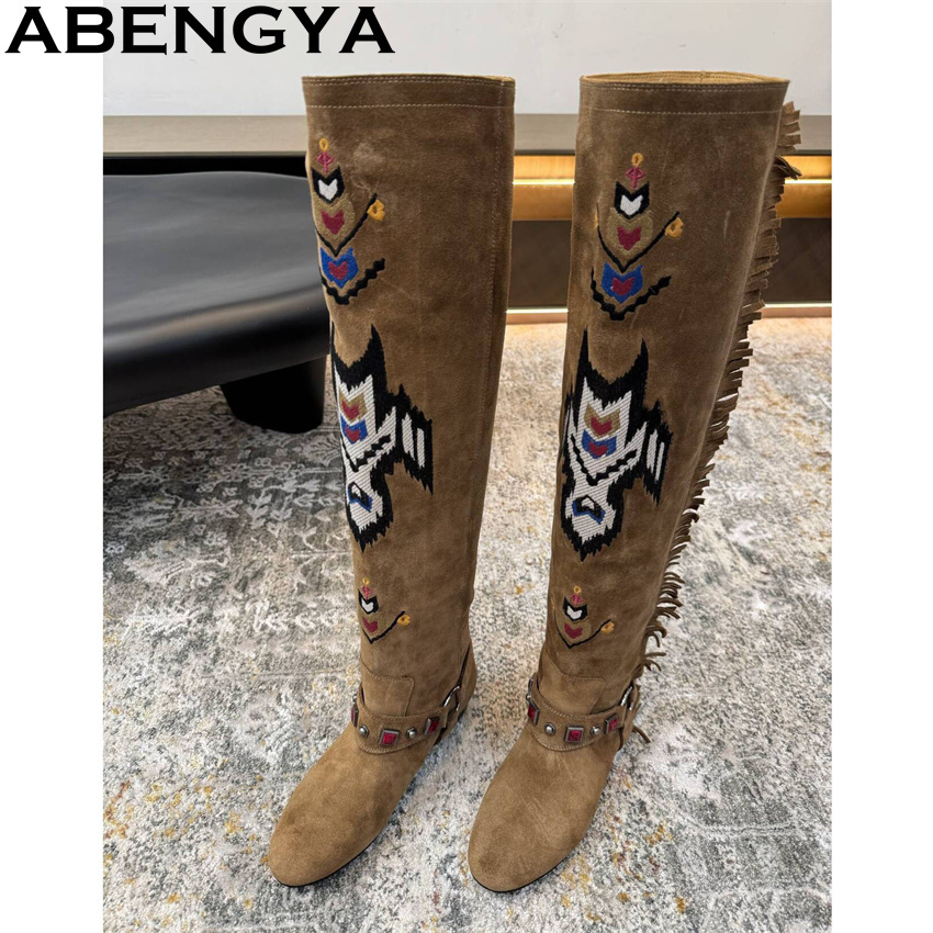 ABENGYA 2026 Winter New Knee H - Embroidery Print review and price