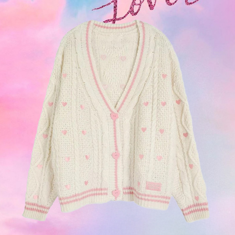 Lover Cardigan with Pink Heart - Embroidery Lovers review and price