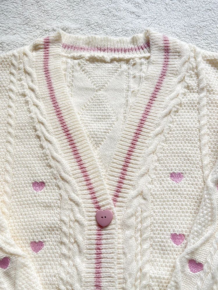 Lover Cardigan with Pink Heart - Embroidery Lovers review and price