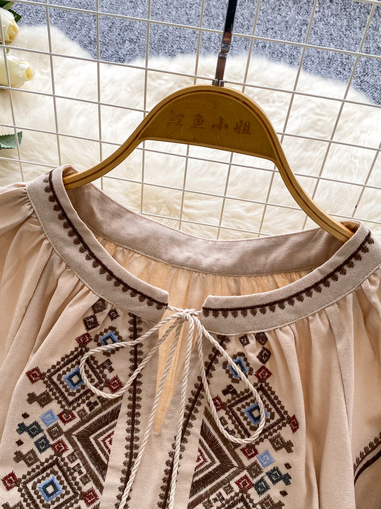 Women Autumn Blouse Loose Arti - Embroidery Class review and price