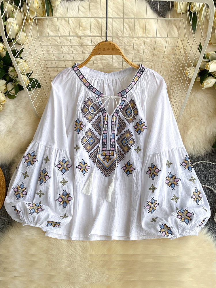 Women Bohemian Blouse Embroide - Embroidery Class review and price