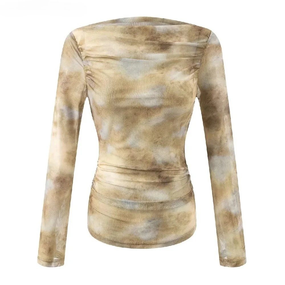 2025 Sexy Tie-Dye Print Ruched - Embroidery Print review and price