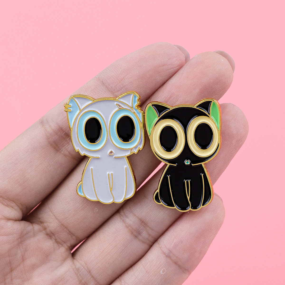 Cute Anime Black Cats Enamel P - Embroidery Simple review and price