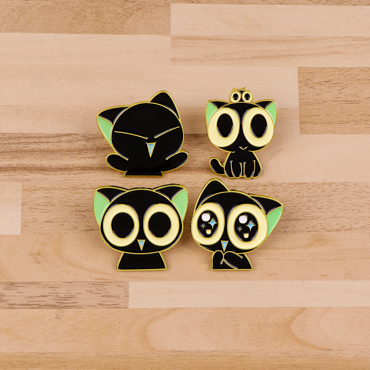 Cute Anime Black Cats Enamel P - Embroidery Simple review and price