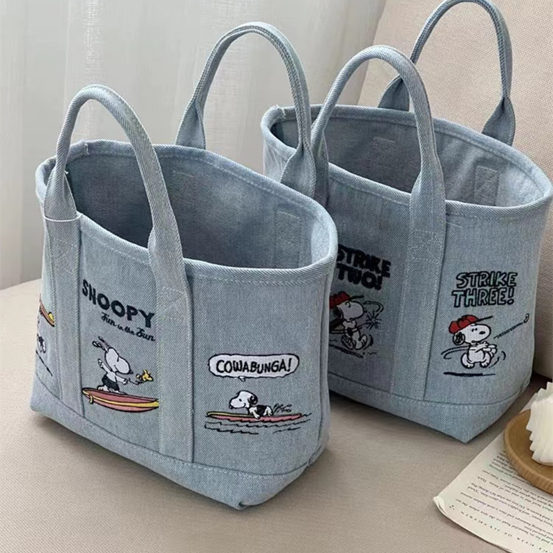 New Snoopy Comic Denim Tote, L - Embroidery Job review and price