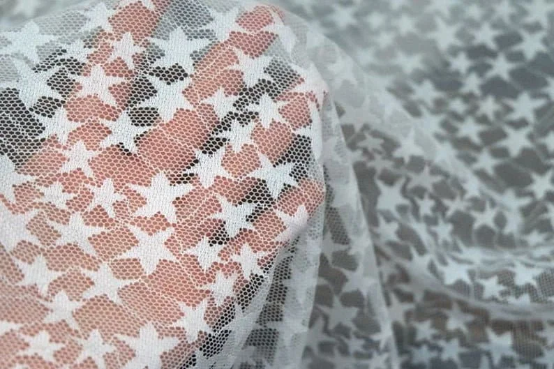 Black White Soft Star Embroide - Embroidery Veil review and price