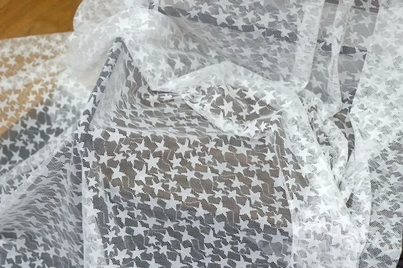 Black White Soft Star Embroide - Embroidery Veil review and price