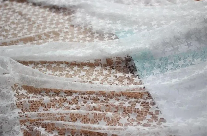 Black White Soft Star Embroide - Embroidery Veil review and price
