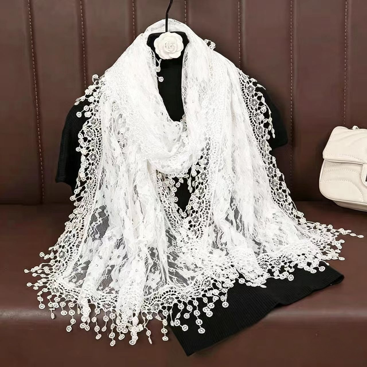 New Embroidery Lace Scarf Shaw - Embroidery Veil review and price