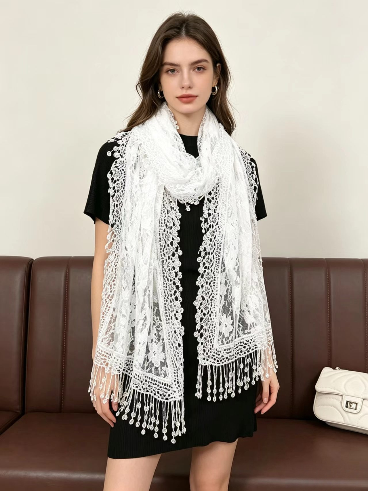 New Embroidery Lace Scarf Shaw - Embroidery Veil review and price