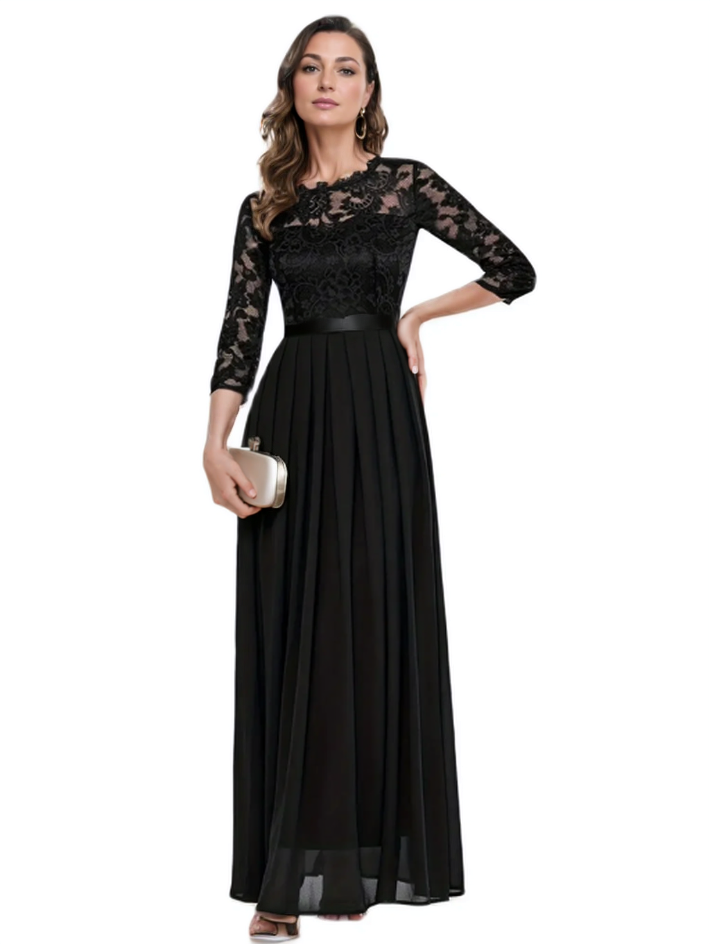 Elegant 3/4 Sleeve Lace Evenin - Embroidery Class review and price