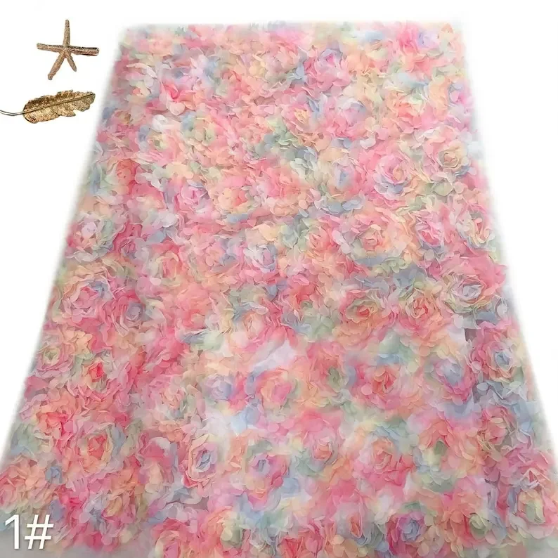 3d chiffon rose flower lace fa - Embroidery Veil review and price