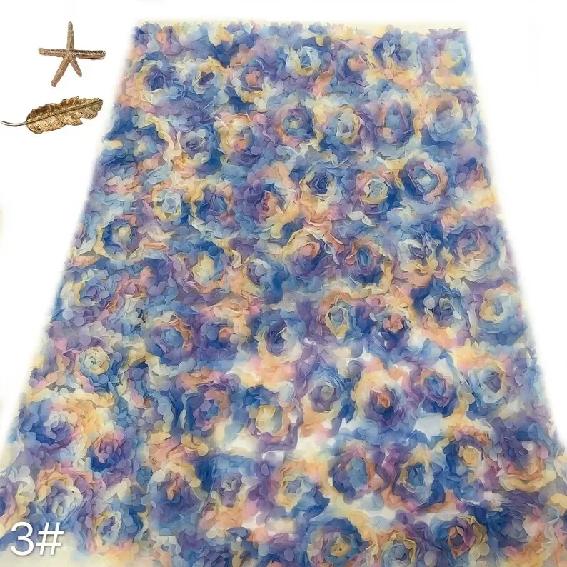 3d chiffon rose flower lace fa - Embroidery Veil review and price