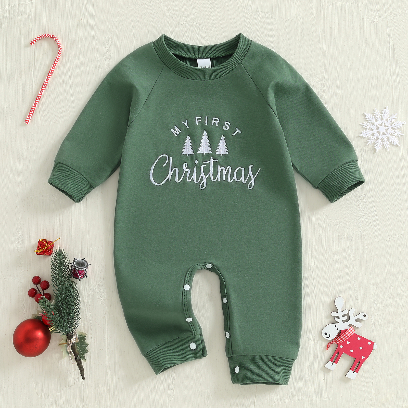 Baby Boy Christmas Romper Lett - Embroidery Xmas Tree review and price