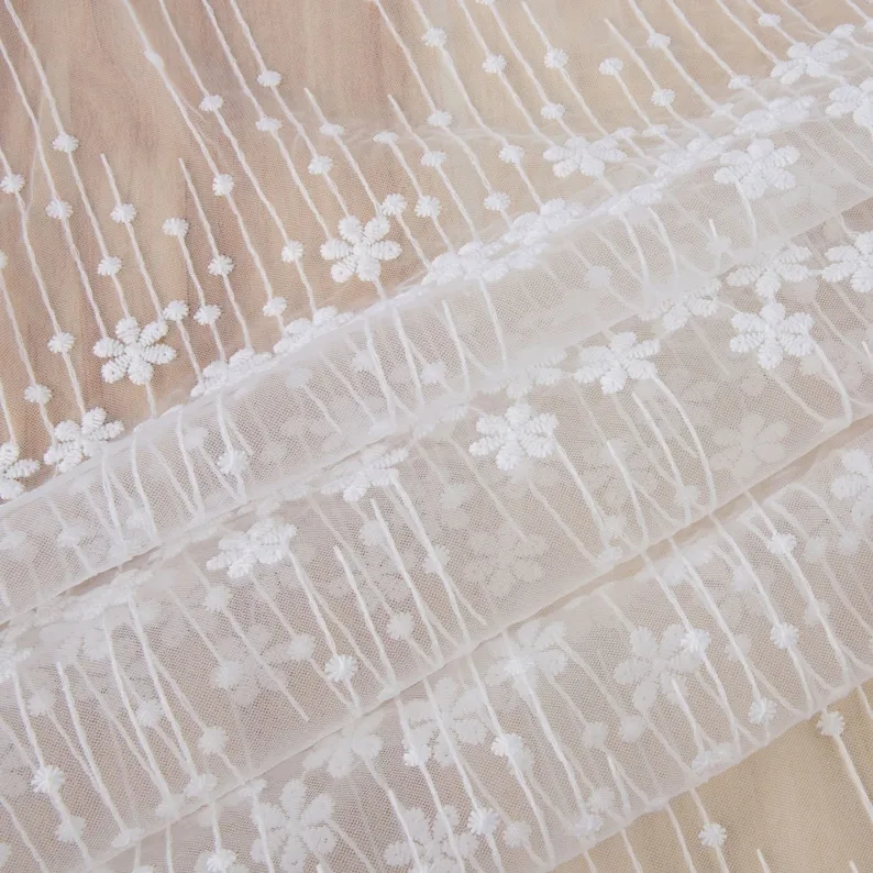 1 yard flower embroidery Lace  - Embroidery Veil review and price