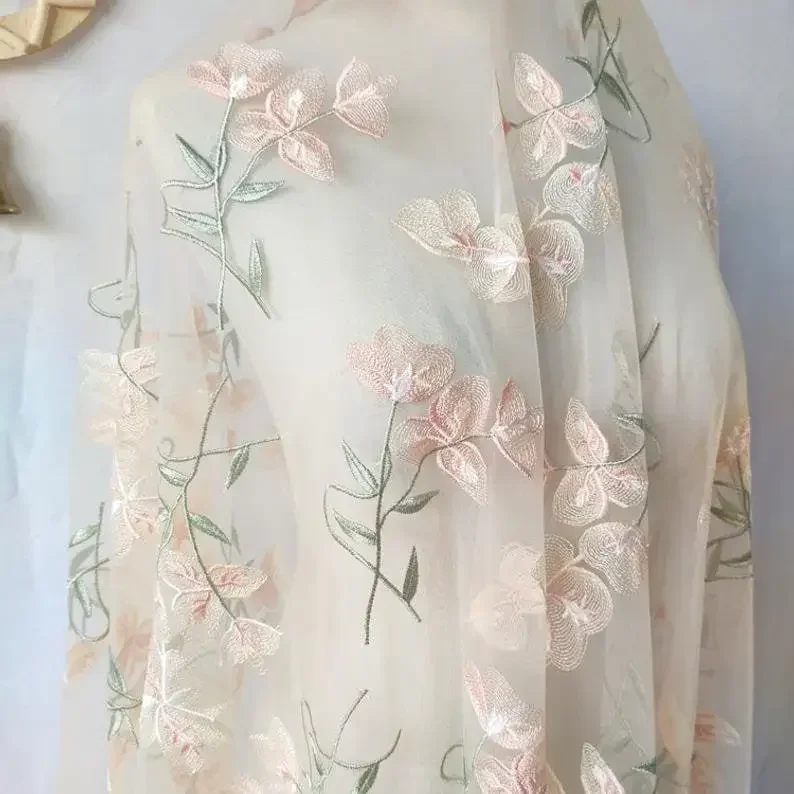 Beautiful Flower Lace fabric A - Embroidery Veil review and price