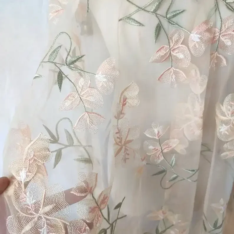 Beautiful Flower Lace fabric A - Embroidery Veil review and price