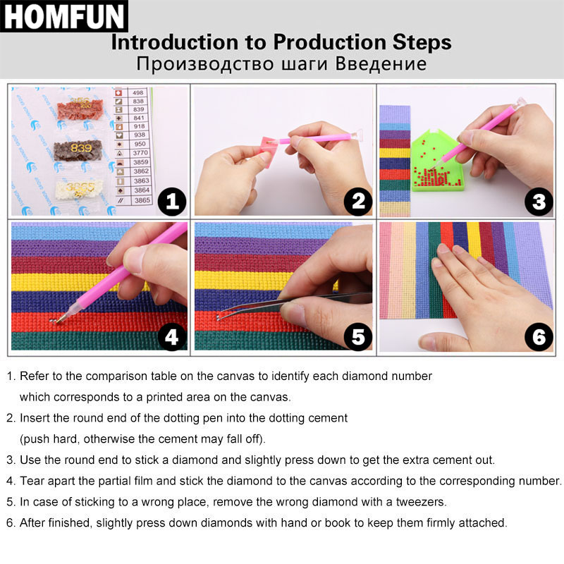 HOMFUN Diamond Painting Full S - Embroidery Cross Stitch Patterns review and price
