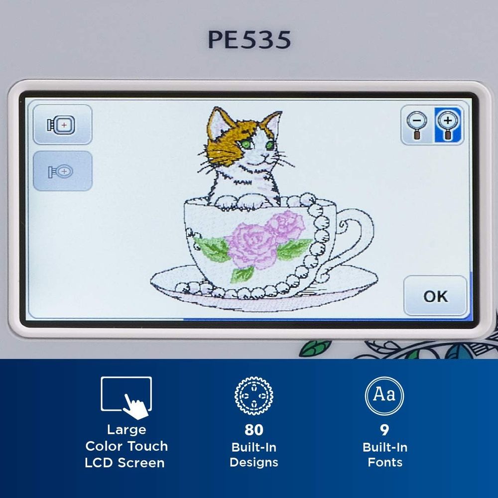 PE535 Embroidery Machine, 80 B - Embroidery Font Free review and price