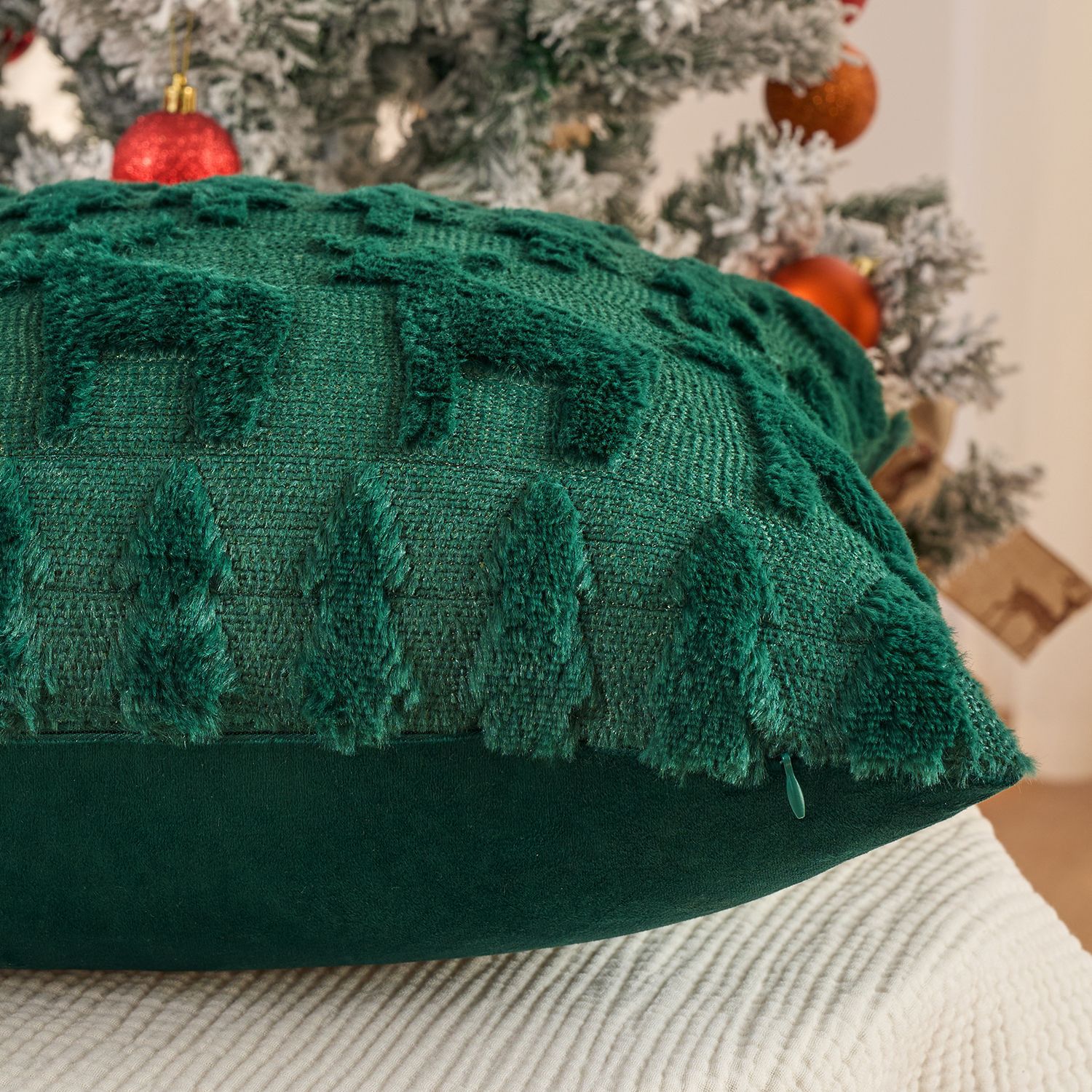 Christmas Plush Pillow Cover S - Embroidery Xmas Tree review and price