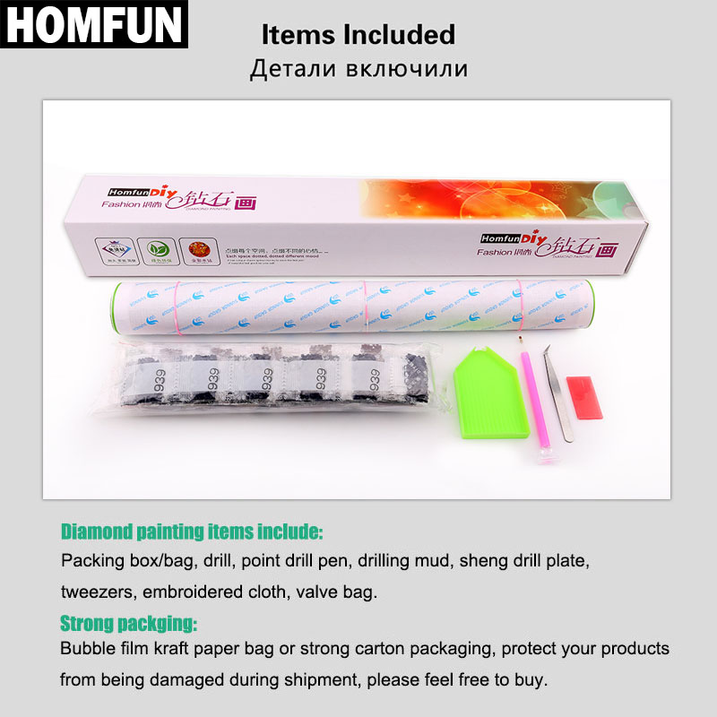 HOMFUN 5D Diamond Pattern Rhin - Embroidery Cross Stitch Patterns review and price