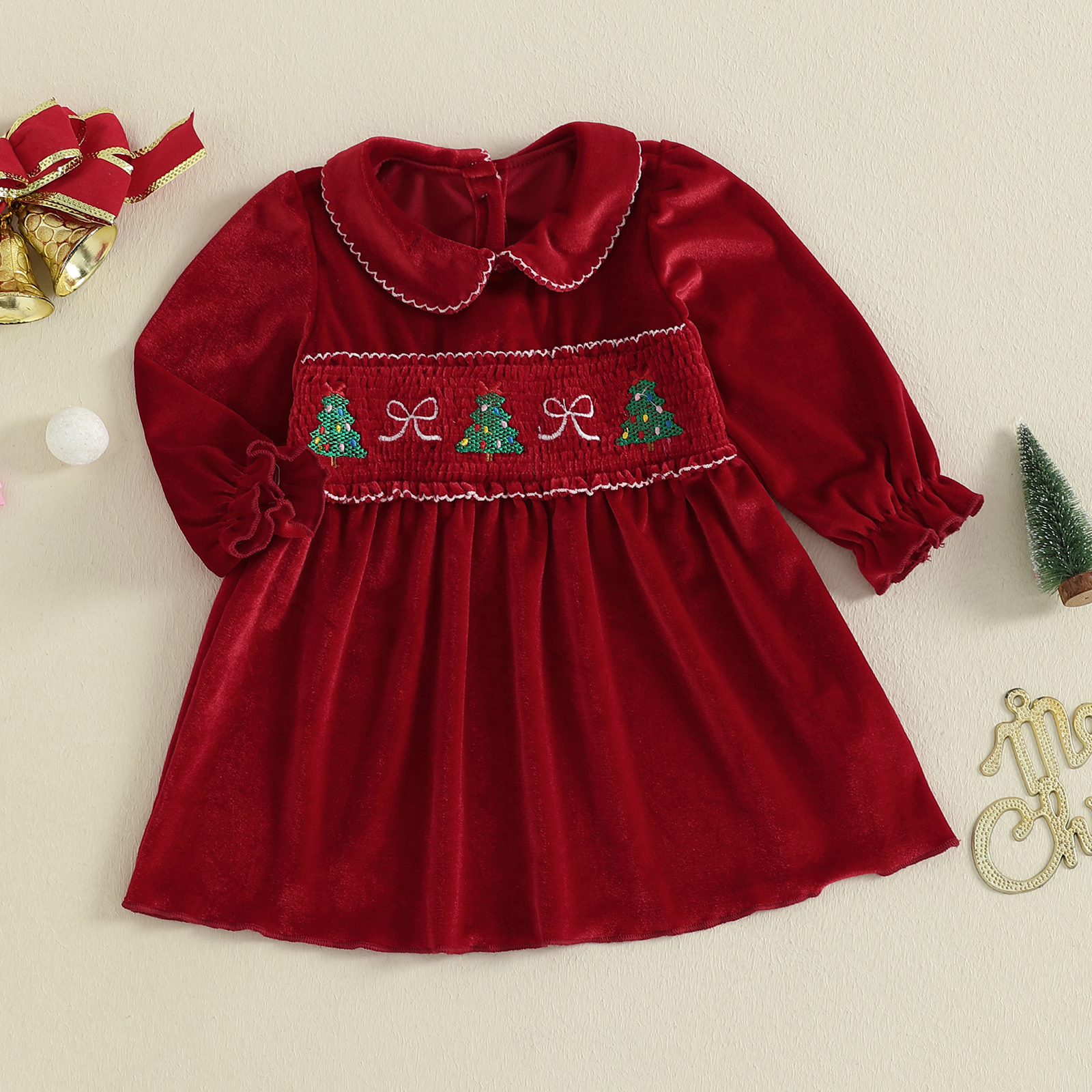 1-4Y Toddler Girl Christmas Ve - Embroidery Xmas Tree review and price