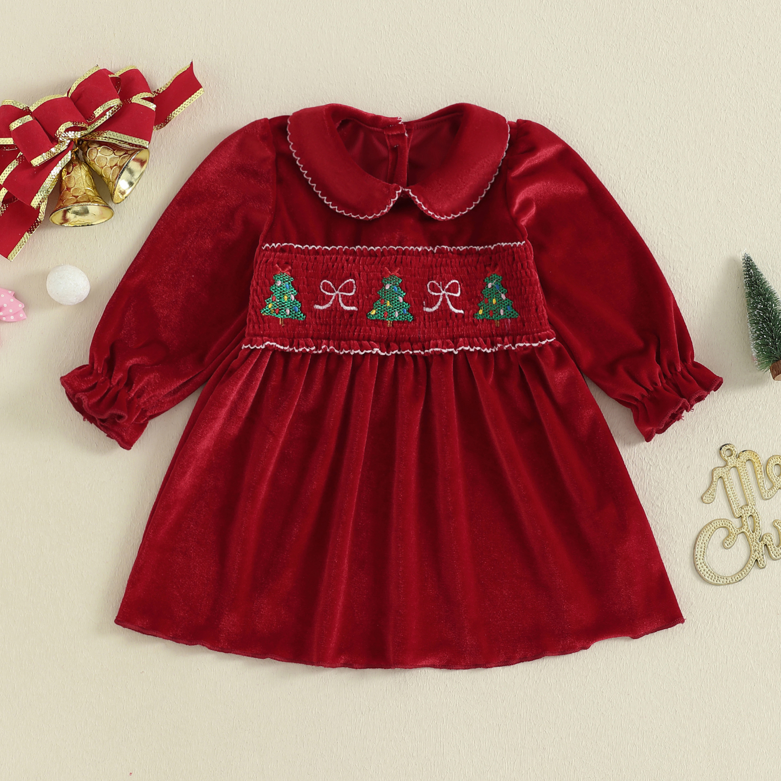 1-4Y Toddler Girl Christmas Ve - Embroidery Xmas Tree review and price