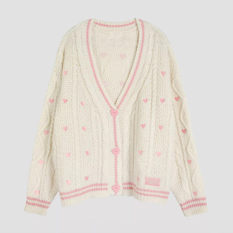 Lover Cardigan with Pink Heart - Embroidery Lovers review and price