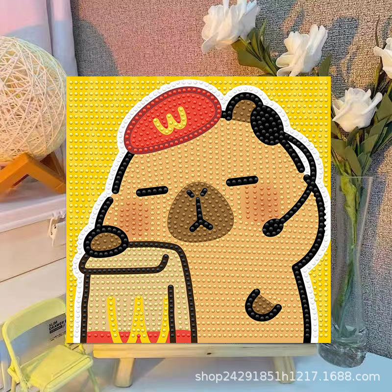 Cartoon Capibala Crystal Diamo - Embroidery Art review and price