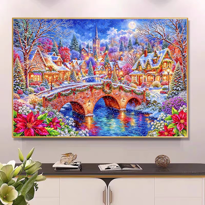 9ct 100x75cm Winter Church Emb - Embroidery Job review and price