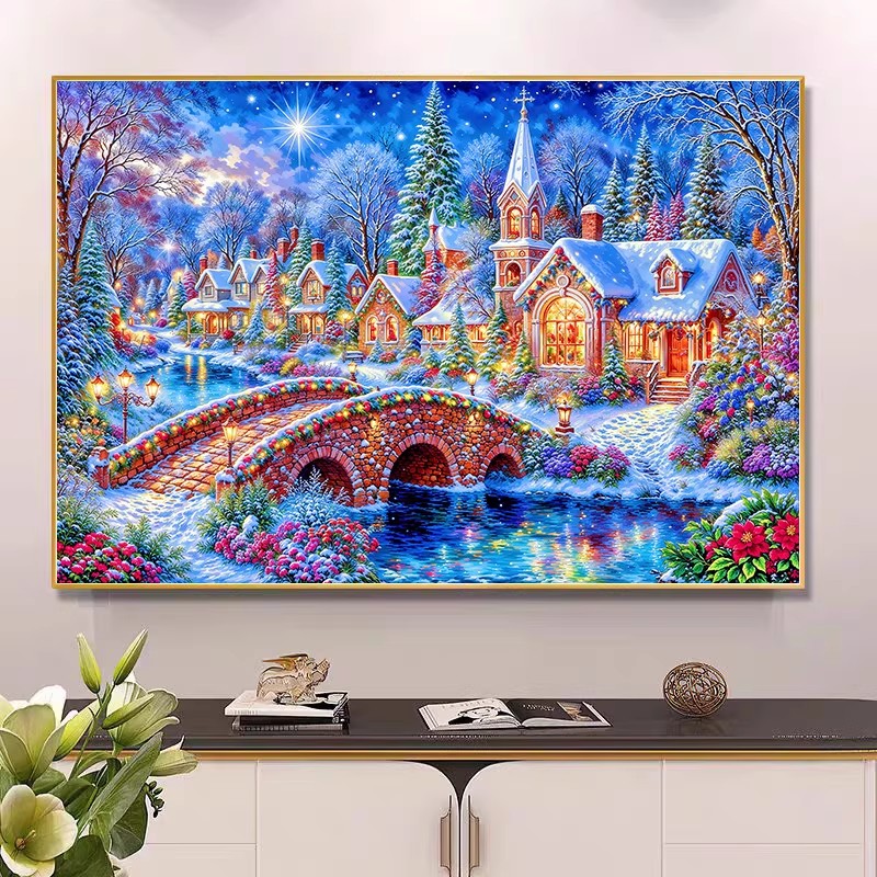 9ct 100x75cm Winter Church Emb - Embroidery Job review and price