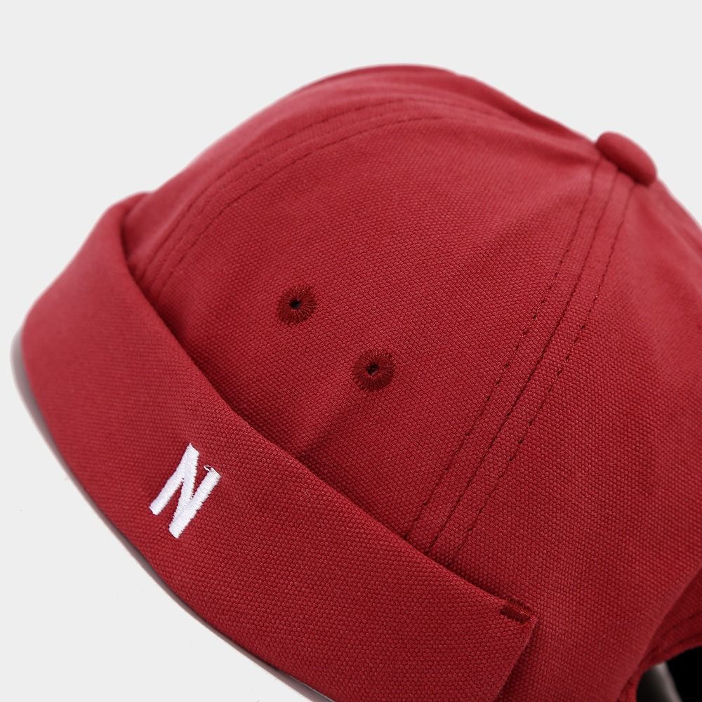 Vintage Cotton Brimless Hat Le - Embroidery Letter N review and price